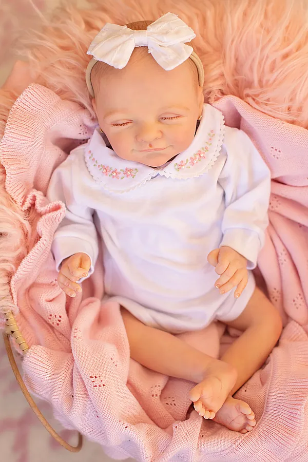 Poupée Reborn Prématurée LOLA – Création Nurserydannie, Tête Vinyle, Corps Tissu