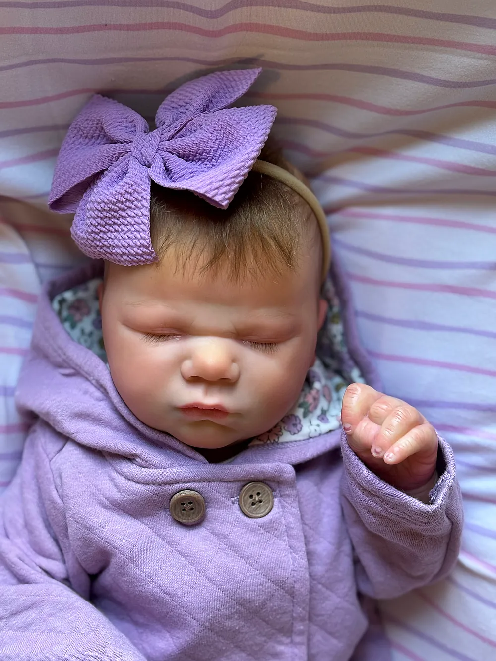 Lavender reborn doll by Sarah And James Frazier | Rainbow Hart