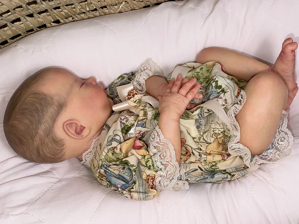 Primrose Asleep Pre-owned Reborn Baby Doll by Deborah Miller