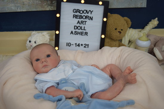 Asher Awake Reborn Baby Doll by Lori And Doug Grover | Groovy